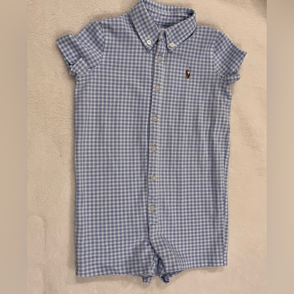 Ralph Lauren Kids Blue Gingham Button-Down Shirt